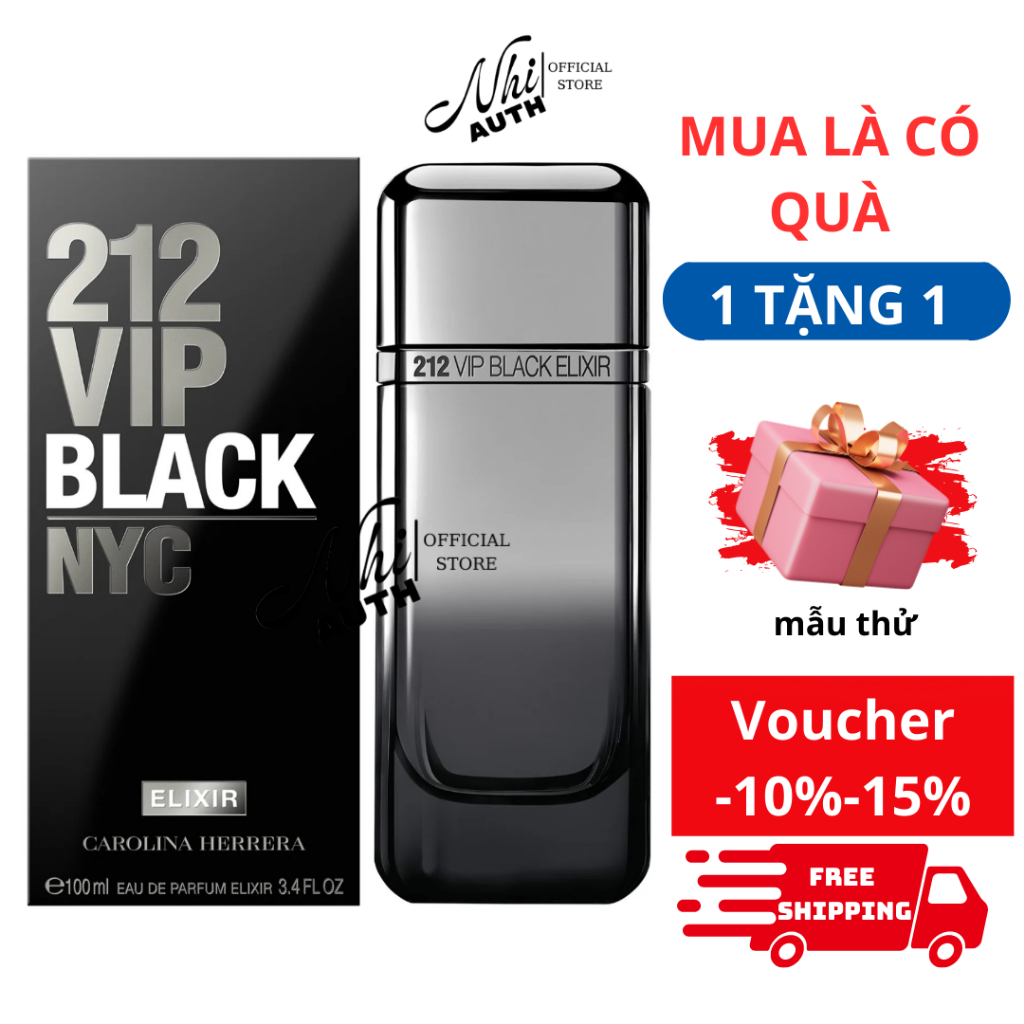 Nước hoa nam 212 VIP Black Elixir EDP Elixir 100ml chính hãng (nguyên seal)