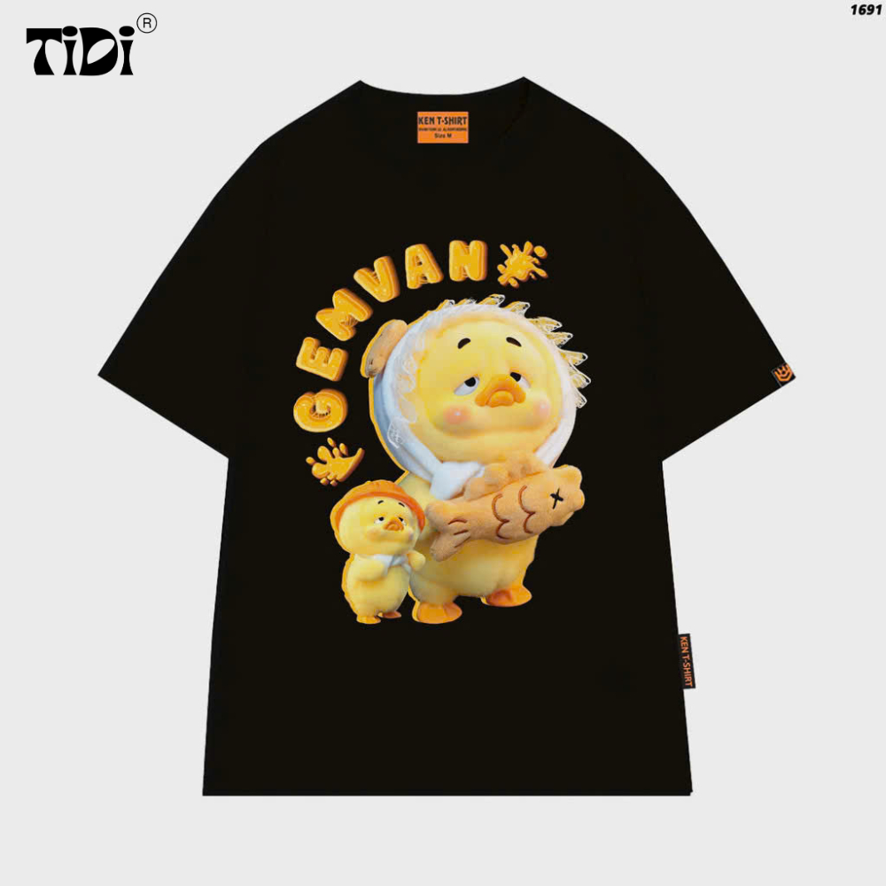 [TiDi_Store] Áo thun DUCK Vàng unisex form rộng cổ tròn 1691
