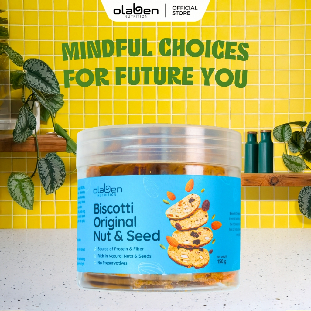 Bánh BISCOTTI Olaben Nutrition ăn kiêng giàu dinh dưỡng, healthy vị nguyên bản