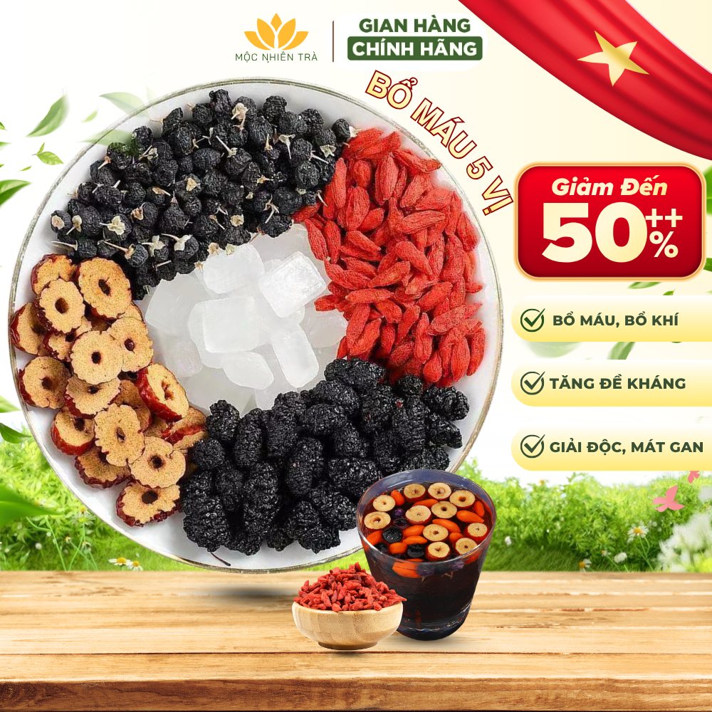 [BÁN CHẠY] Trà Bổ Máu Ích Huyết Mộc Nhiên, Giảm Chóng Mặt , Bổ Máu, Hỗ Trợ Tim Mạch, Giảm Stress