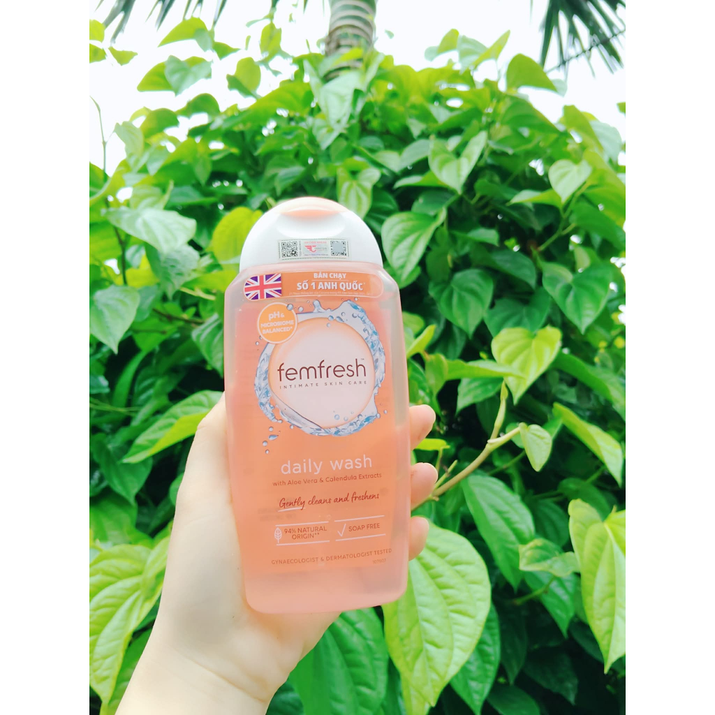 Femfresh màu cam, Dung dịch vệ sinh phụ nữ Femfresh Daily Intimate Cam,vệ sinh hằng ngày chai 250ml