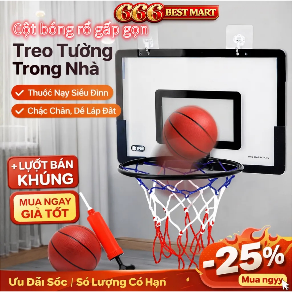 Máy rổ bóng rổ trẻ em mini | Gập được tiết kiệm diện tích, dễ lắp đặt | An toàn thoải mái, tương tác gia đình | Phụ huyn