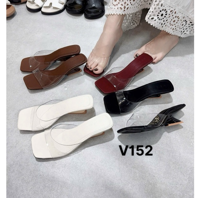 Giày Cao gót Dép Quai Trong Gót Vuông 5p Guốc nữ quai trong gót trong Quai mika mềm (cao 5 phân và 8