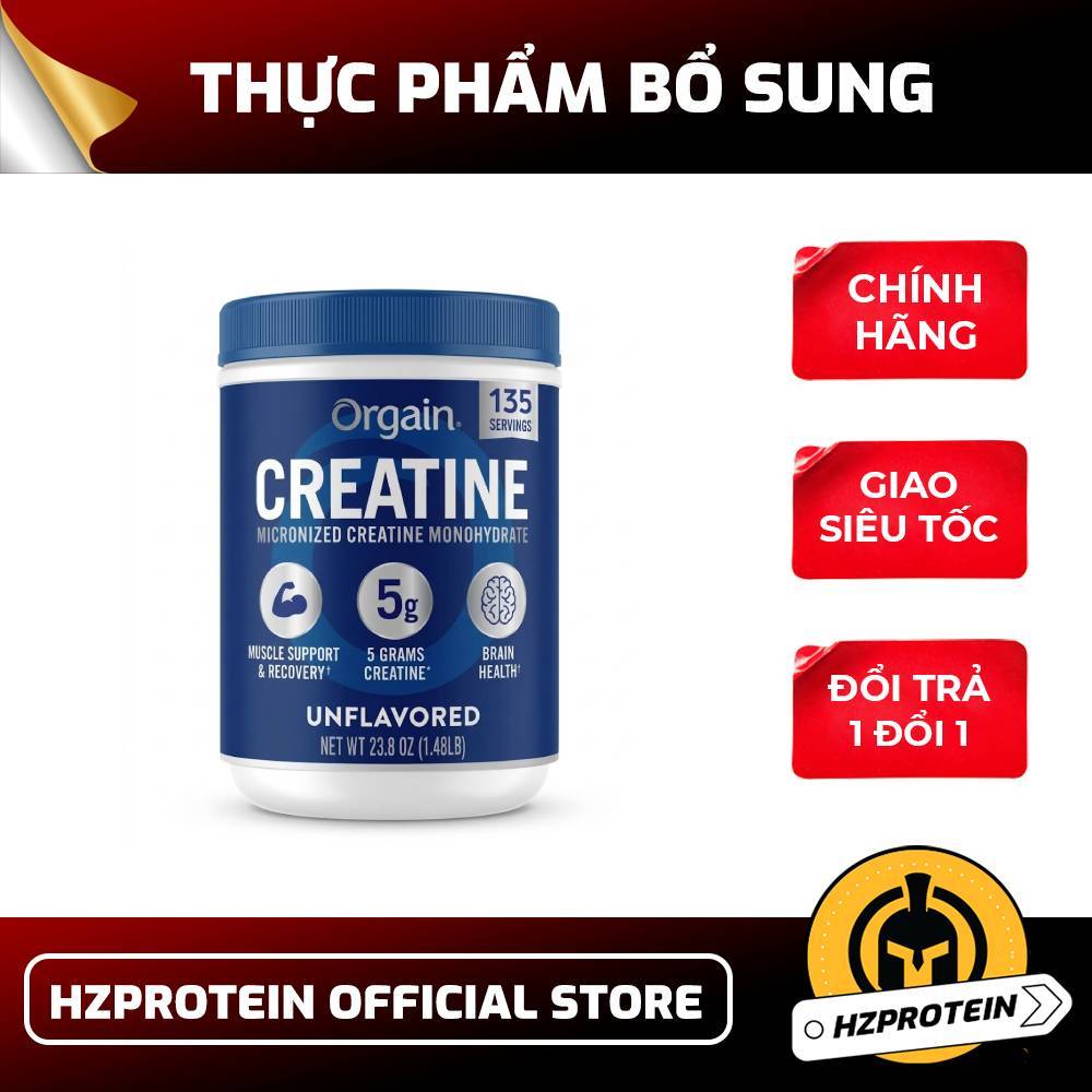 Orgain Micronized Creatine 675g – Tinh Khiết, Không Vị, Dễ Pha