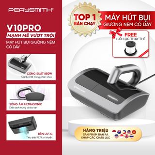 Máy Hút Bụi Giường Nệm PerySmith V20Pro, Không Dây, Gọn Nhẹ, Diệt Khuẩn, Hút Bụi Mịn, Có Đèn UV