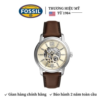 Đồng hồ cơ nam Fossil Heritage Automatic ME3264 dây da nâu, 43MM kính Sapphire, máy Miyota Nhật Bản