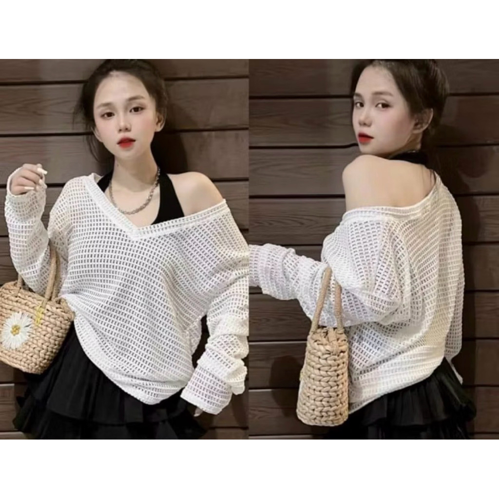 Pass set áo lưới với bra đen