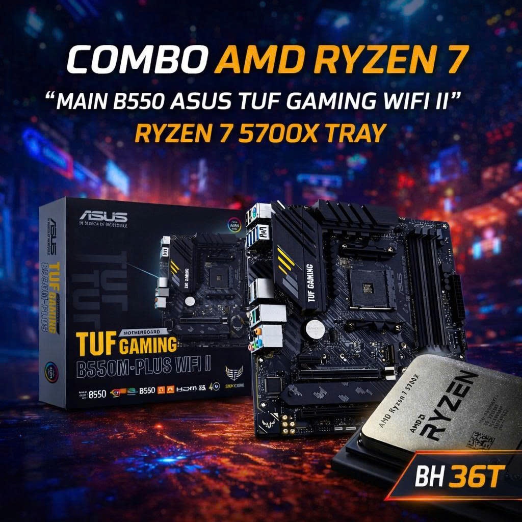 COMBO AMD MAIN B550 ASUS TUF GAMING / GIGABYTE AORUS  WIFI BLUETOOTH + RYZEN 7 5700X | 5500 TRAY
