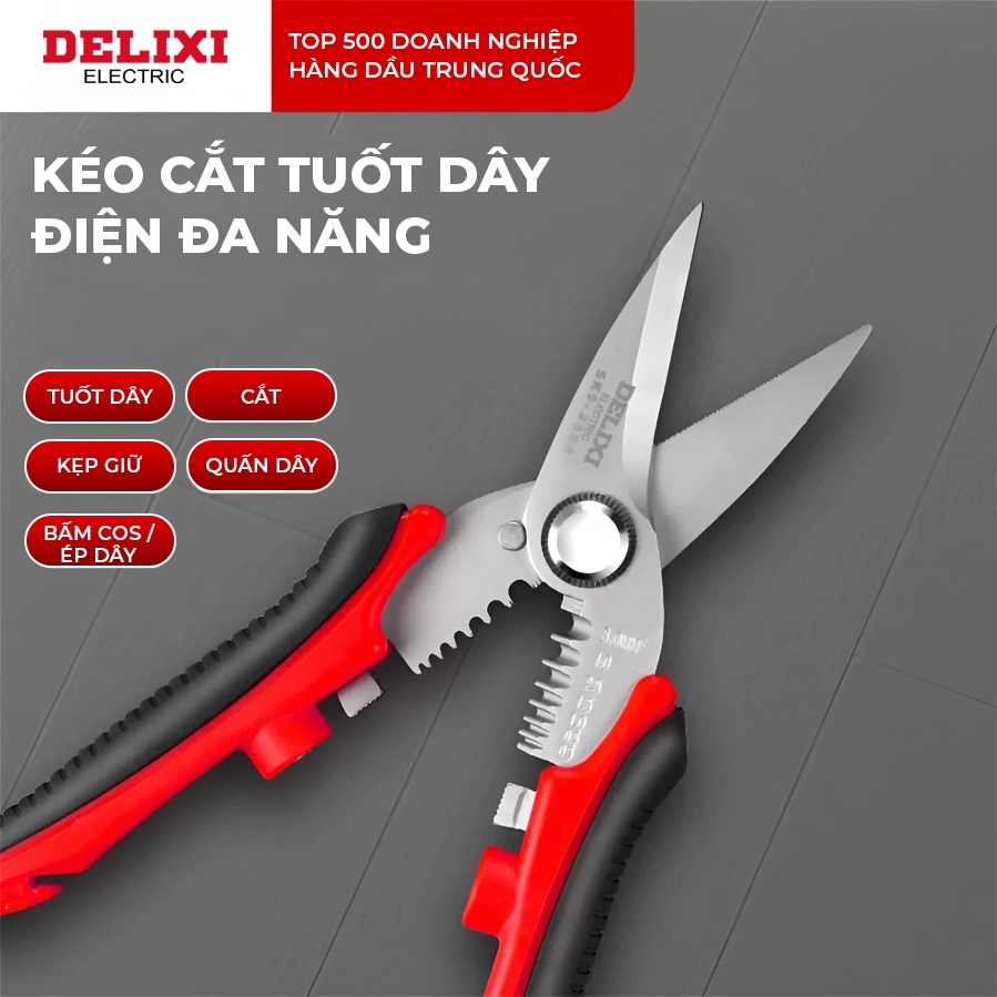 [GIÁ SỈ] Kìm Tuốt Dây Điện Đa Năng Delixi DWBX-2082 Kết Hợp Uốn Cắt Bấm Tách Dây Thép Cao Cấp