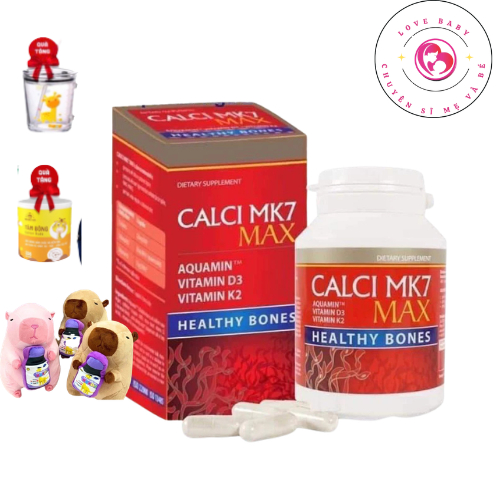 Calci MK7 Max Bổ sung canxi tảo đỏ tự nhiên,D3,MK7 Tăng chiều cao cho trẻ dậy thì,bà bầu,người loãng