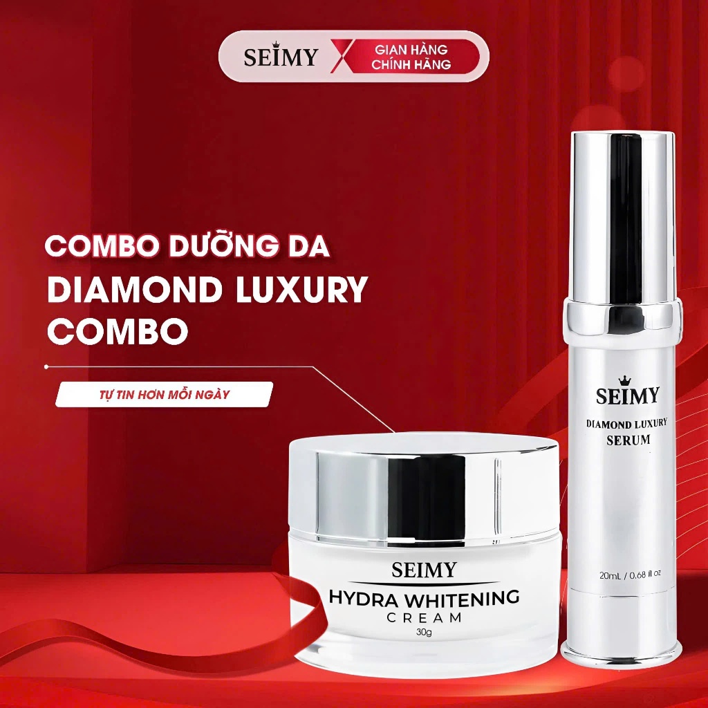 Combo Dưỡng Da Seimy - Hydra Whitening Cream - Diamond Luxury Serum