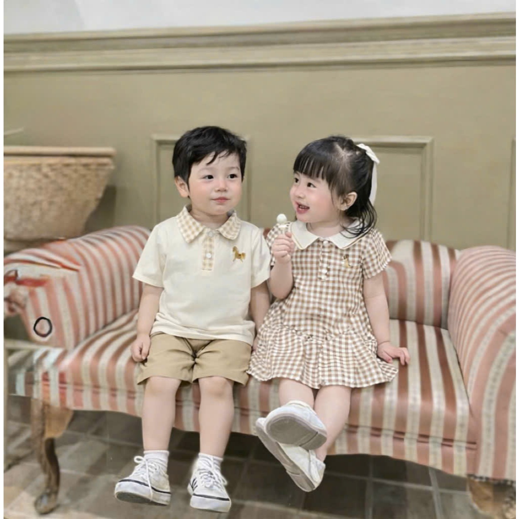 Váy cộc polo kẻ ASK