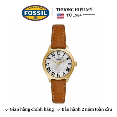 Đồng hồ nữ Fossil GILMORE mặt bạc 38MM, dây da nâu, ES5397