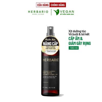 BẢN NÂNG CẤP -  Nước xịt dưỡng tóc Vỏ Bưởi và Bồ Kết Herbario 100ml - VEGAN thuần chay