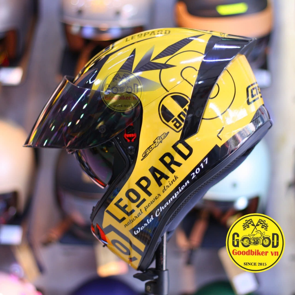 Mũ bảo hiểm Fullface 2 kính Royal M266 tem LEOPARD