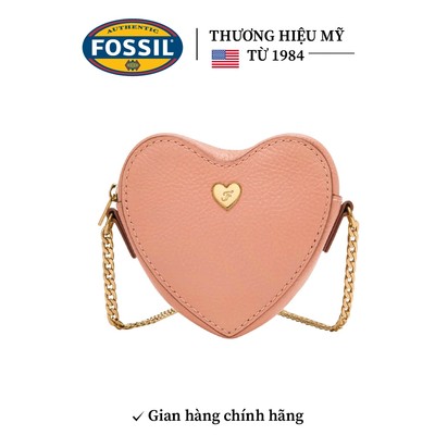 Túi nữ Fossil VDAY SL10082681 da thật, size 11 hình trái tim, đựng vừa son, thẻ, tiền mặt