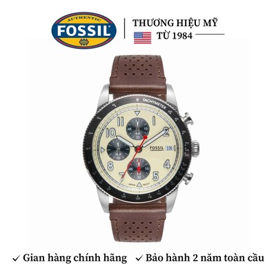 Đồng hồ nam Fossil SPORT TOURER Chronograph dây da LiteHide da thật màu nâu, mặt số 42MM, FS6042