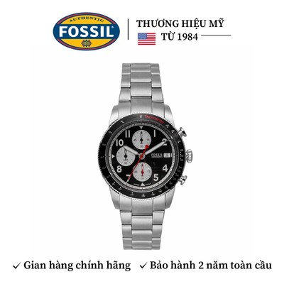 Đồng hồ nam Fossil SPORT TOURER FS6045 Chronograph bấm giờ, mặt số 42mm, dây thép không gỉ - màu bạc