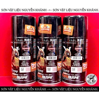 Sơn Xịt Samurai Kurobushi H2 Chịu Nhiệt 600°C | Sơn Pô Xe Máy Màu Đen Nhám | Sơn Chống Cháy, Không Bong Tróc