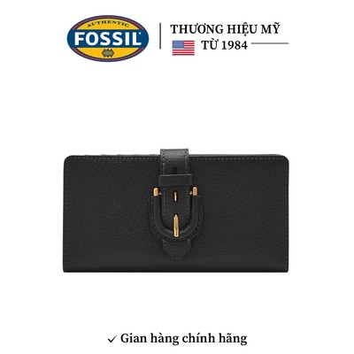 Ví dài nữ Fossil HARWELL SL10032001 màu đen trơn da thật, đựng 12 thẻ, phù hợp sử dụng hàng ngày