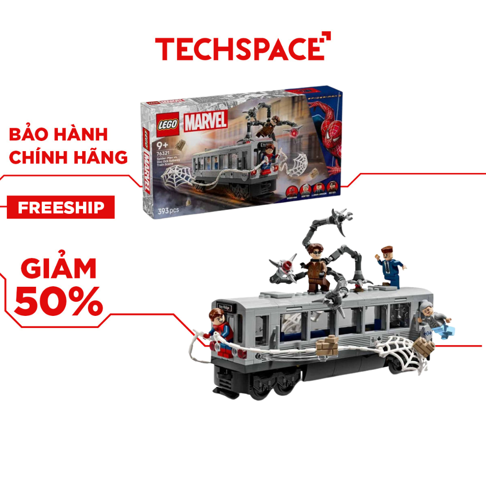 Bộ Mô Hình LEGO SUPERHEROES Spider-Man vs. Doc Ock Tàu Điện Ngầm #76321