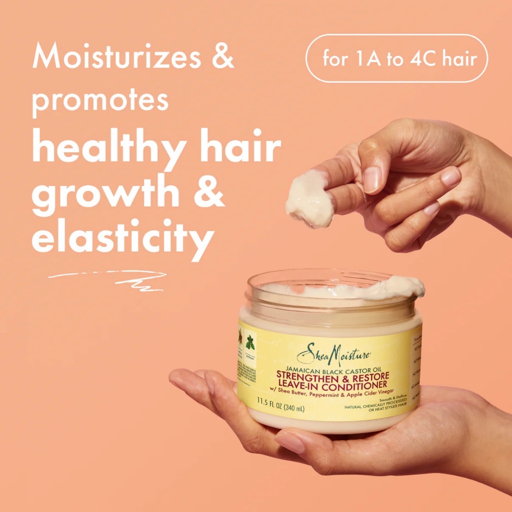 Kem xả khô Shea Moisture SheaMoisture Leave-In Jamaican Black Castor Oil Cho Tóc Hư Tổn Mềm Mượt