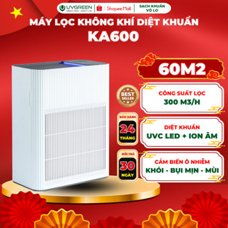 [UVG] Máy Lọc Không Khí Hút Mùi Diệt Khuẩn UVGREEN KA600 60m2 Công Nghệ ION ÂM, UVC LED, Lọc Bụi Mịn