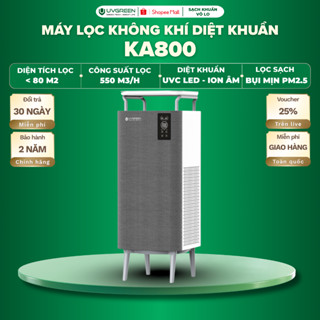 Máy Lọc Không Khí Diệt Khuẩn UVGREEN KA800-TH 80m2 - Công Nghệ Ion Âm, Lõi HEPA H13 Lọc Bụi Mịn