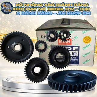 Bộ Nhông Xéo (Bánh Răng Xéo) Máy Nổ DIESEL D12 – D30 | 6 Bánh Răng – Ăn Khớp Êm