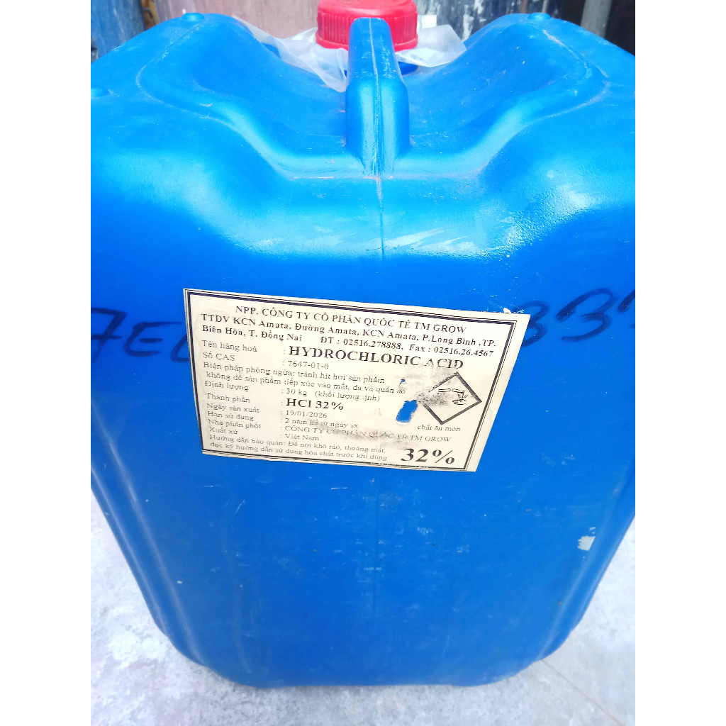 HCl 32% làm sạch nước hồ bơi hạ PH 30kg