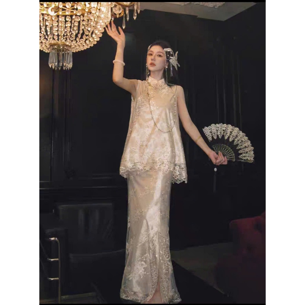 [Vui lòng nhắn tin shop trước khi đặt đơn] SET ÁO VÁY TRUNG HOA SILK ORCHID SERENADE