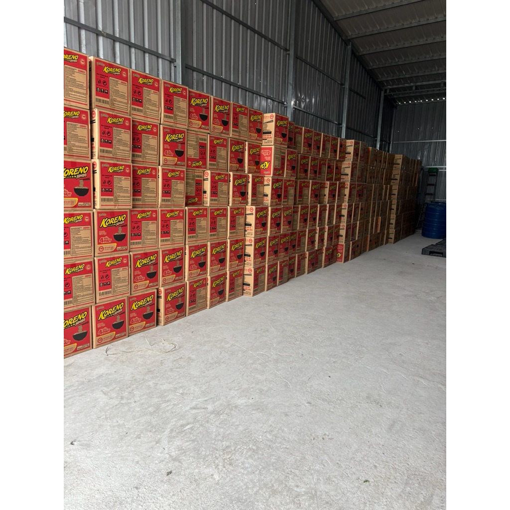 THÙNG 100 gói Mì KORENO JUMBO Mì Vị Kim Chi , BÒ CAY(10 Bịch 100 Gói) date mới