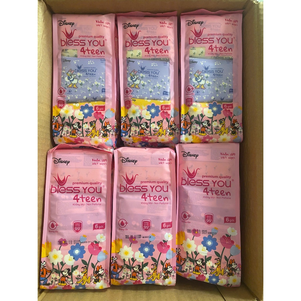 [Combo 6 Lốc] Khăn Ướt Mini – Bless You 4Teen (36 gói nhỏ x 12 tờ)