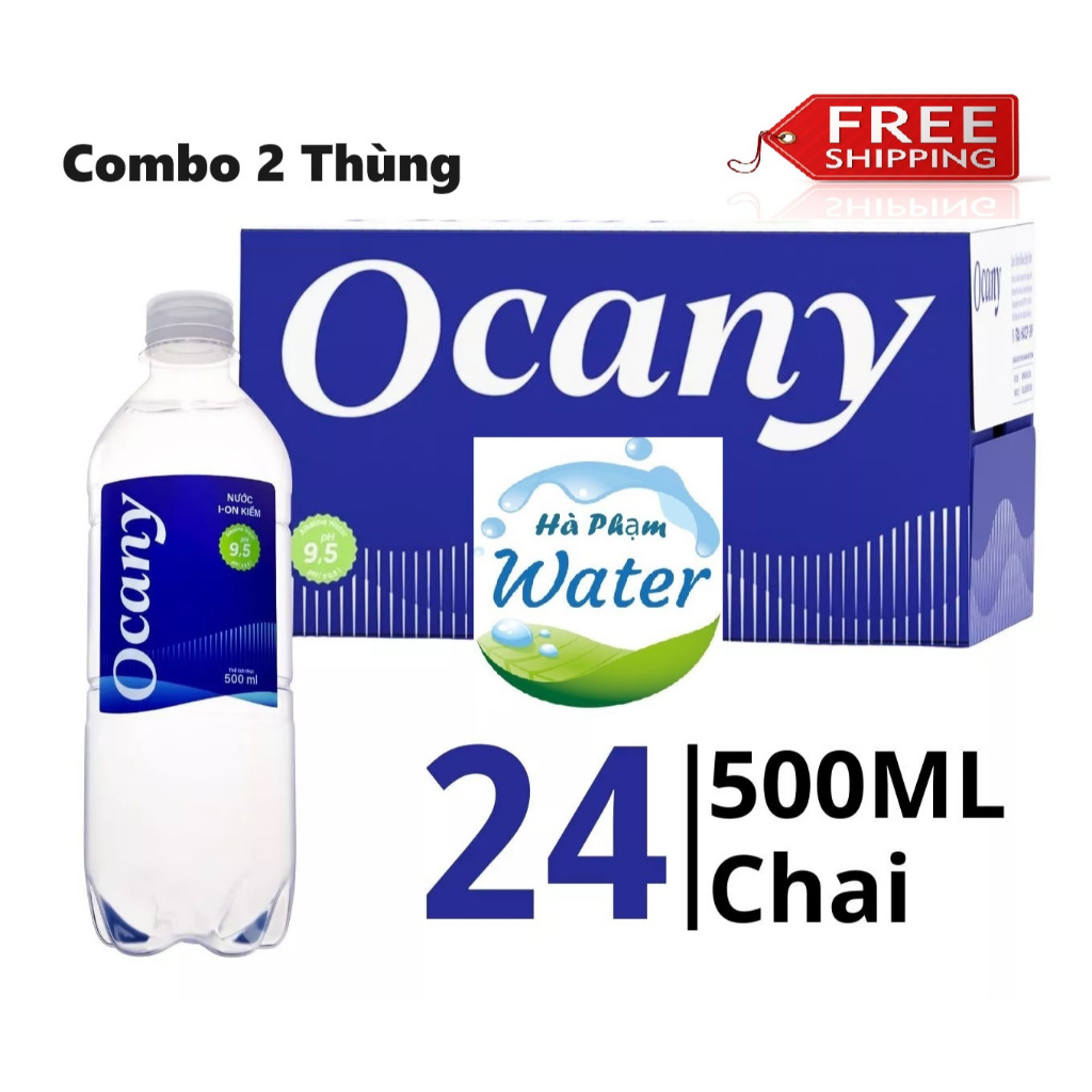 [hỏa tốc] 2 Thùng Nước uống Ion Kiềm Ocany cao cấp pH 9.5 350ML/500ML/1500ML
