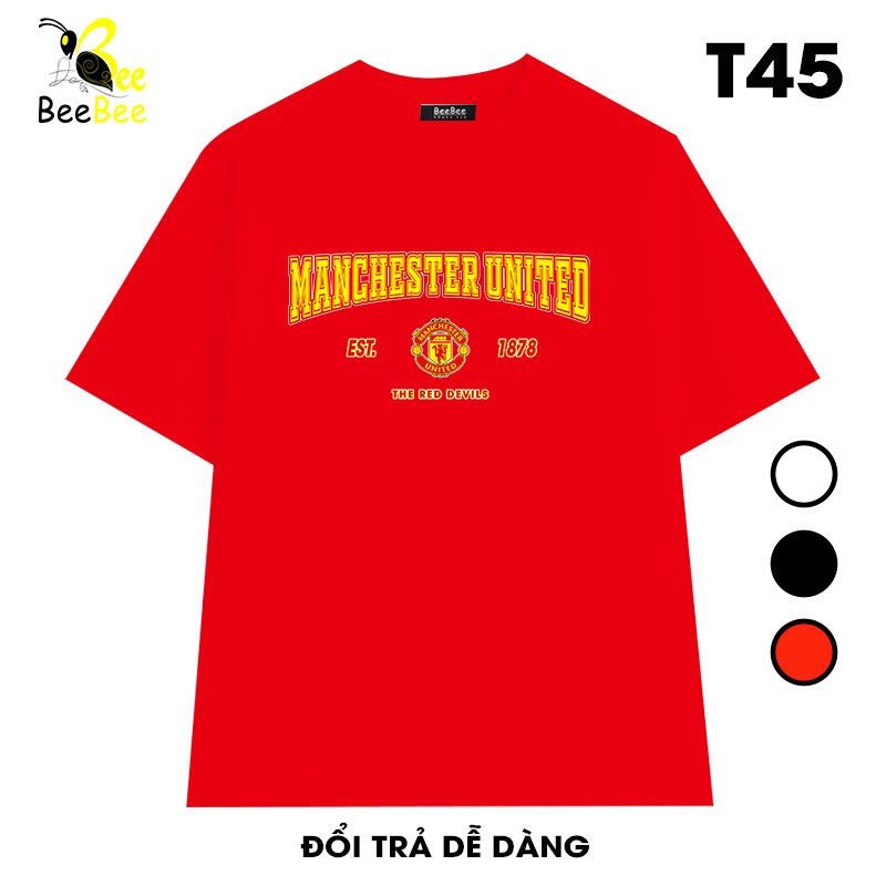 Áo thun BEEBEE03 Soccer  MAN ĐỎ THE RED- form rộng size 45kg đến 95kg- Áo thun cotton nam nữ-T45