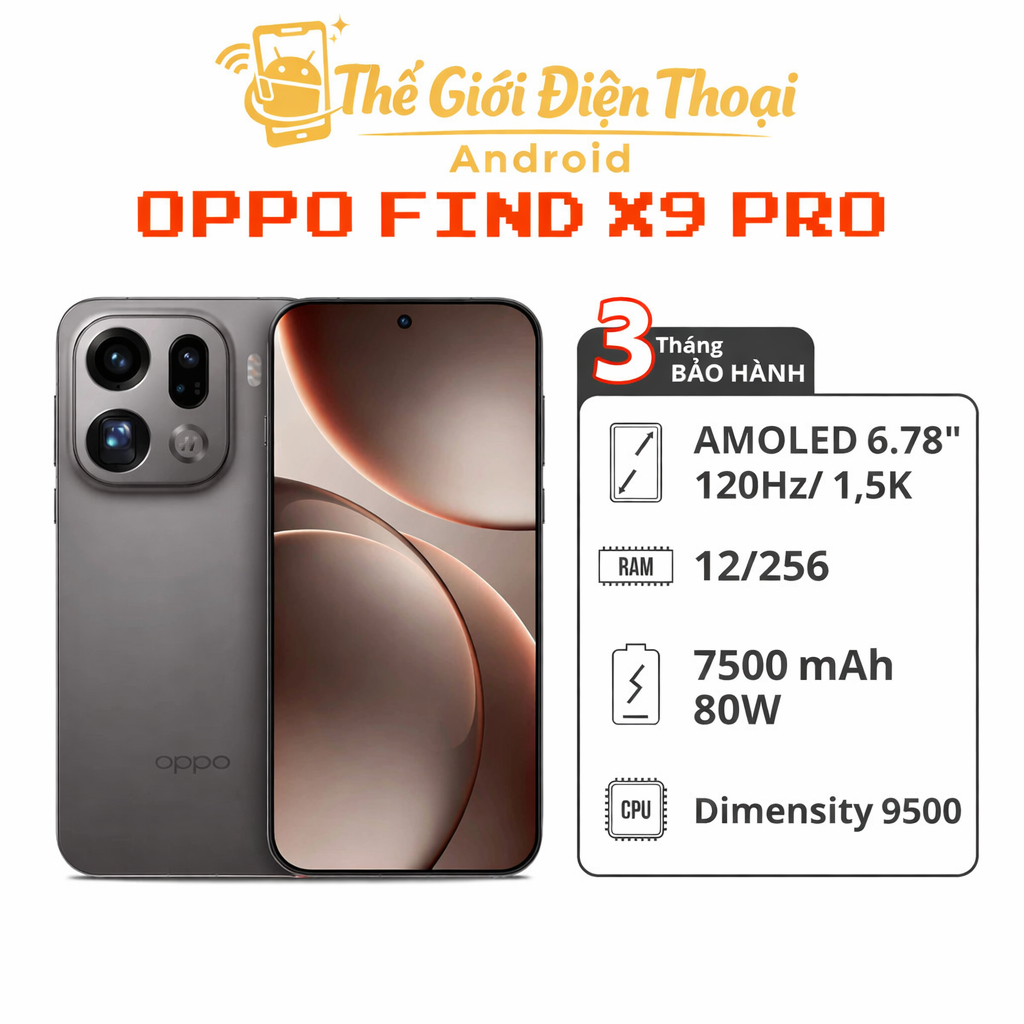 Điện thoại OPPO Find X9 Pro (Dimensity 9500 - Pin 7500mAh) 12/256GB 12/512GB 16/512GB FULLBOX 99%