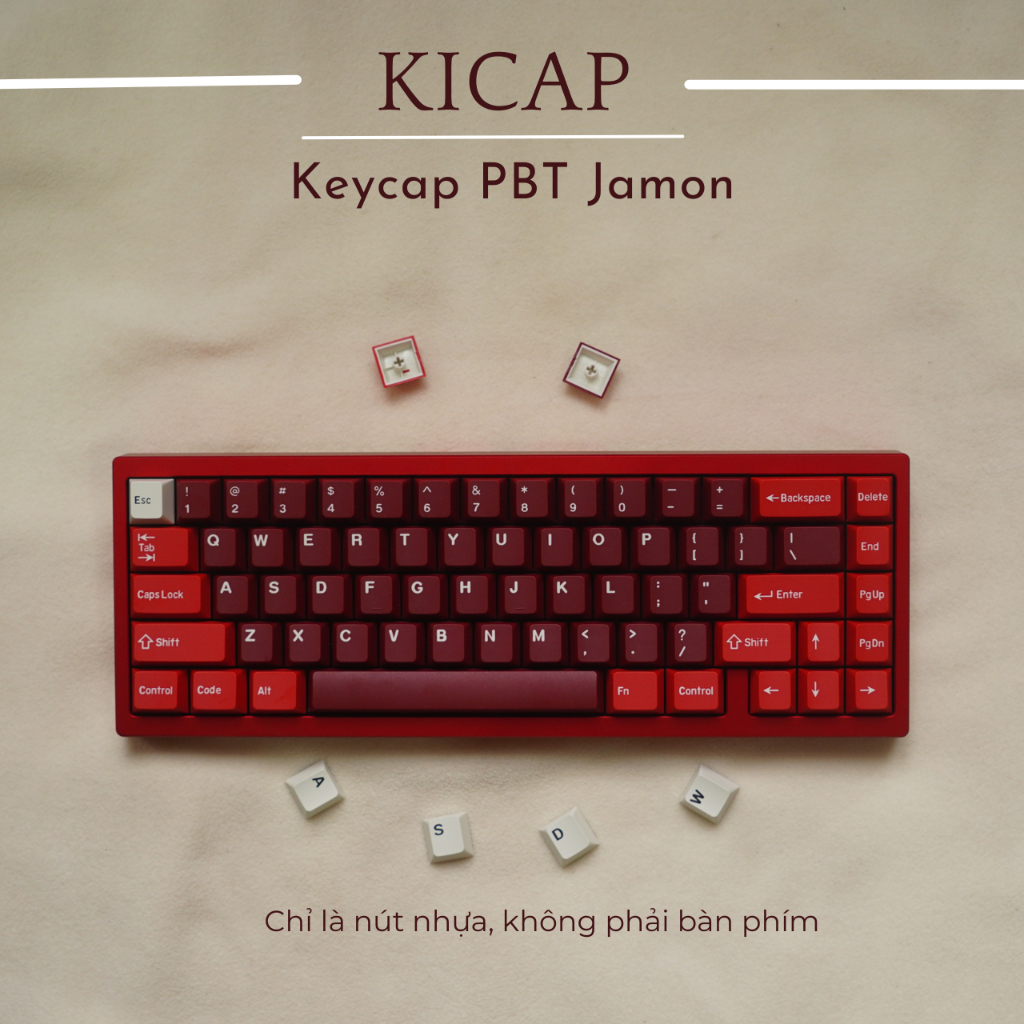Bộ keycap Jamon PBT Doubleshot 170 phím dày 1.5mm Cherry profile cho bàn phím cơ - Kicap