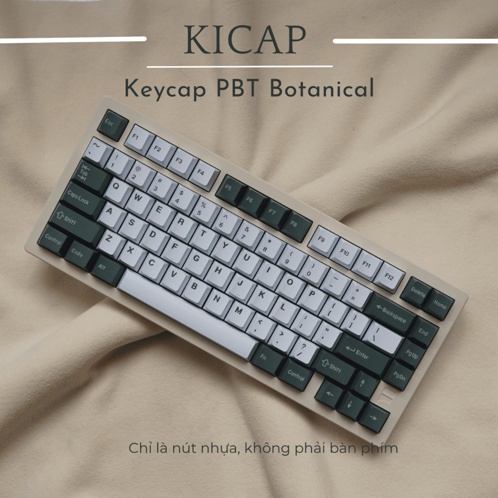 Bộ keycap Botanical PBT Doubleshot 170 phím dày 1,5mm nút bàn phím cơ - Kicap