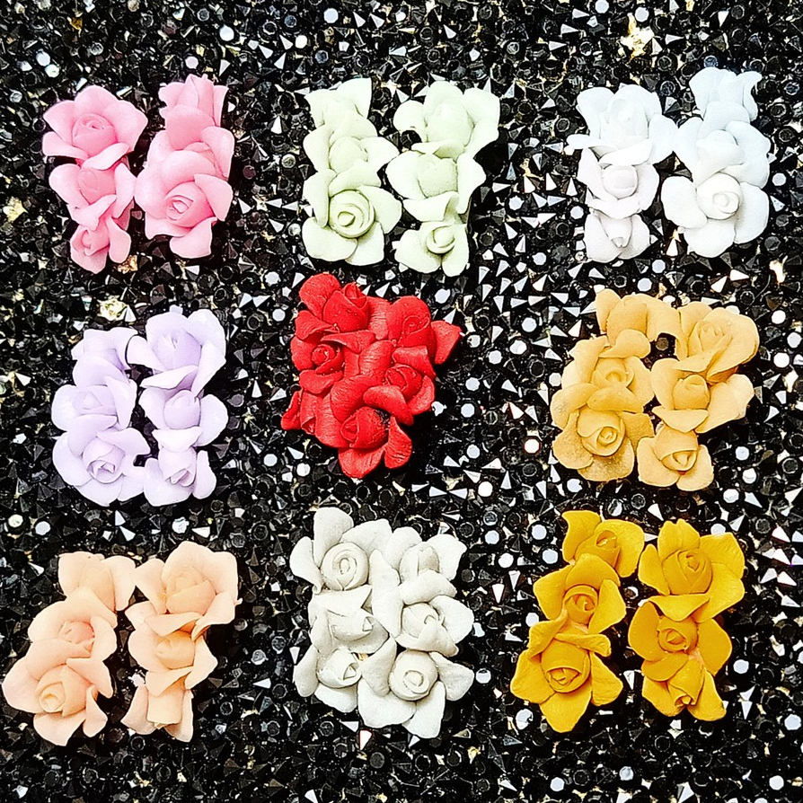 Hoa Hồng Ba Cao Cấp | Hoa Bột Mỹ Cao Cấp Trang Trí Đính Móng H69