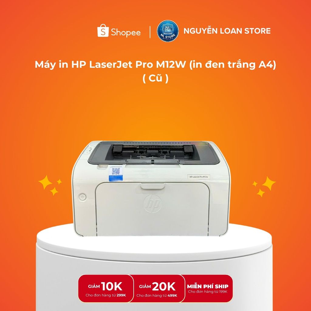 Máy in HP LaserJet Pro M12W (in đen trắng A4, Wifi) - Cũ