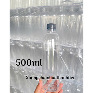 Combo 50 chai nhựa 500ml cổ nhỏ kèm nắp
