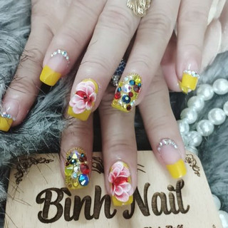 Hoa Nửa Ôm Đá Màu Hot Trend | Hoa Bột Mỹ Cao Cấp Trang Trí Đính Móng HN15