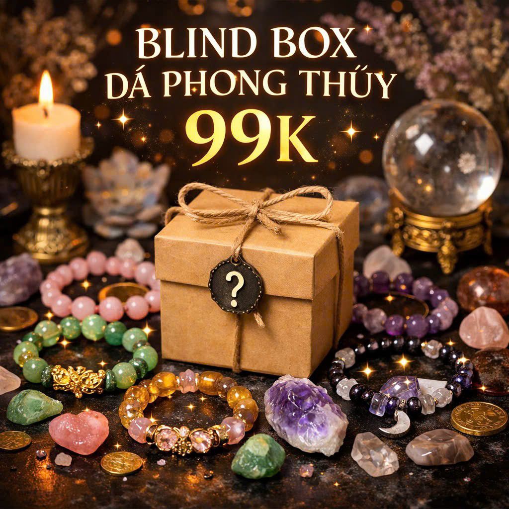 BLIND BOX Đá Tự Nhiên 99K. Mystery Box 2-3 Vòng/Charm | Không Chọn – Mở Hộp Bất Ngờ
