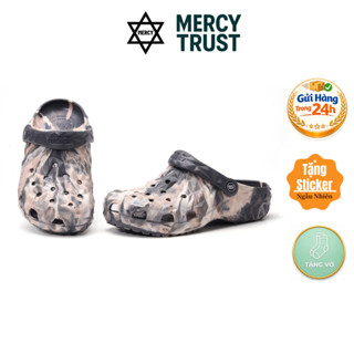 🎁TẶNG sticker Bộ + Vớ🎁 Dép MERCY TRUST Kim Cương Đúc Nguyên Khối  - Sục EVA Êm Nhẹ Quai Hậu Nam Nữ Chống Trơn Trượt