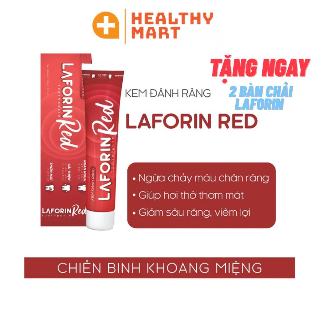 ✔️Kem đánh răng Laforin Red ngăn chảy máu chân răng, ngừa sâu rănG, hôi miệng CPC1 HÀ NỘI