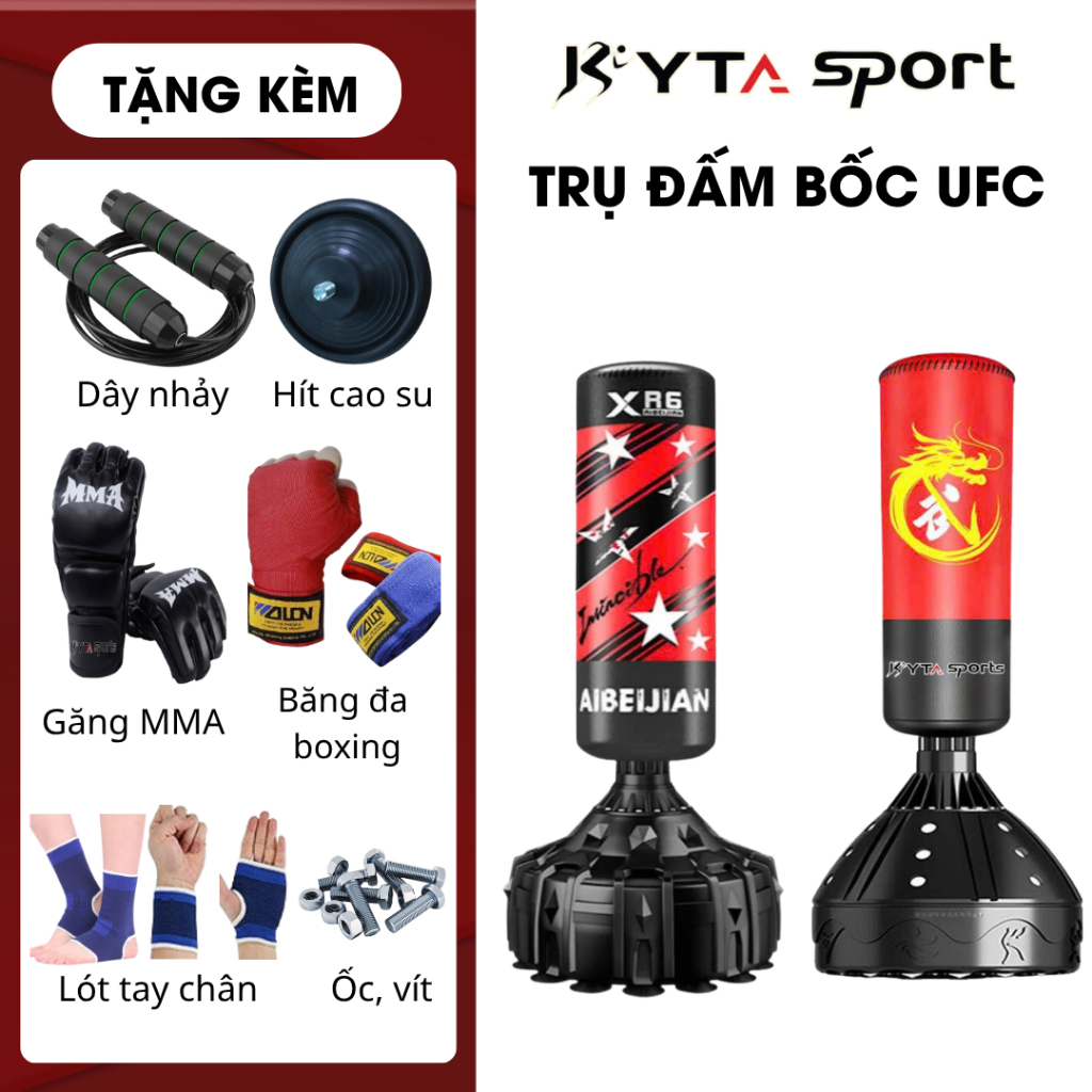 Trụ Đấm Bốc Boxing UFC, Bao Đấm Tại Nhà Người Lớn Trẻ Em UFC, Tặng Combo 8 Phụ Kiện