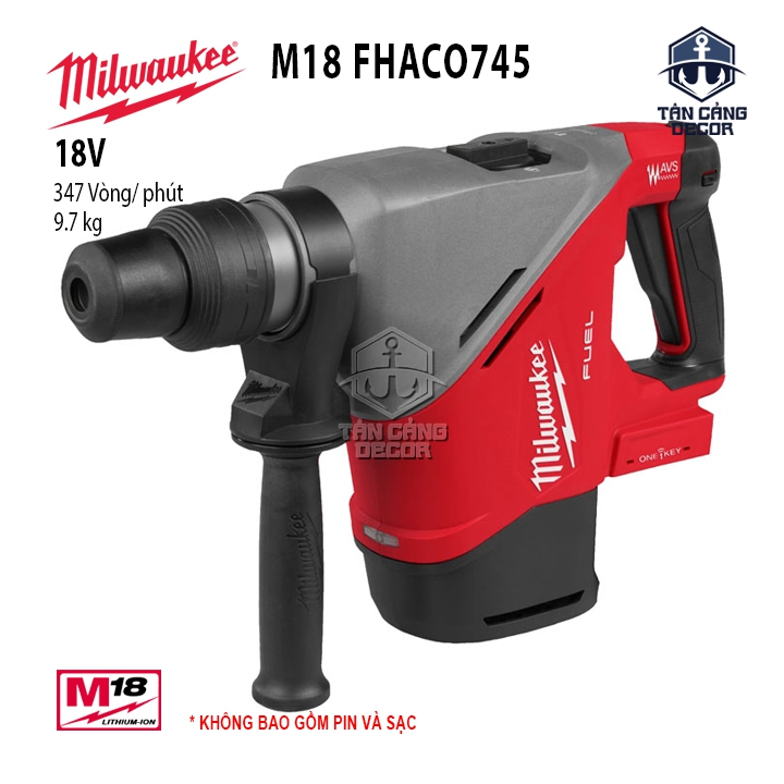 Máy Khoan Đục Bê Tông SDS-Max Dùng Pin 18V Milwaukee M18 FHACO745 (Thân Máy)
