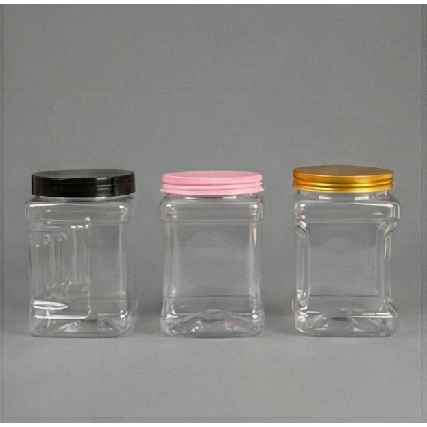 Combo 5 Hũ nhưạ vuông 450ml nắp trong vuông, hũ 1000ml vuông nắp các loại