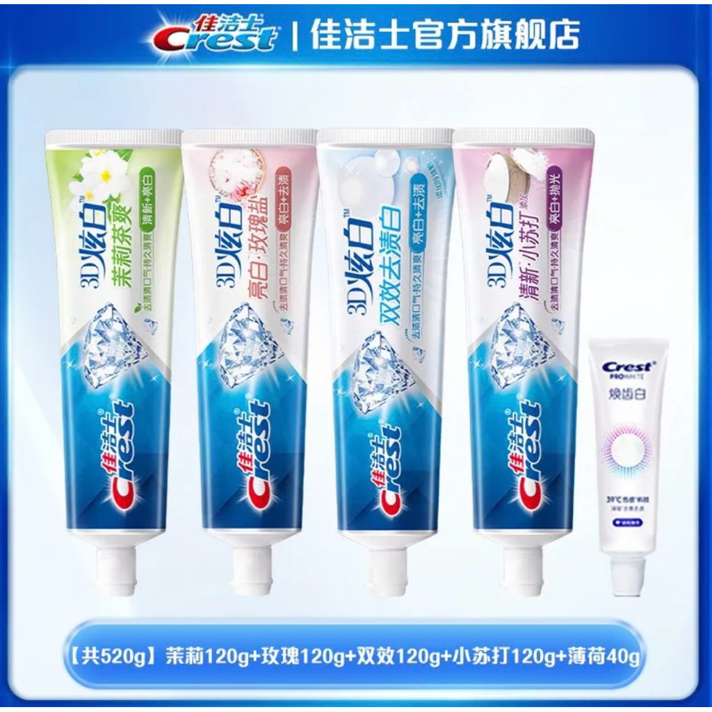 KEM CREST 3D BASKING SODA TUÝP LỚN 120G TRẮNG RĂNG VƯỢT TRỘI