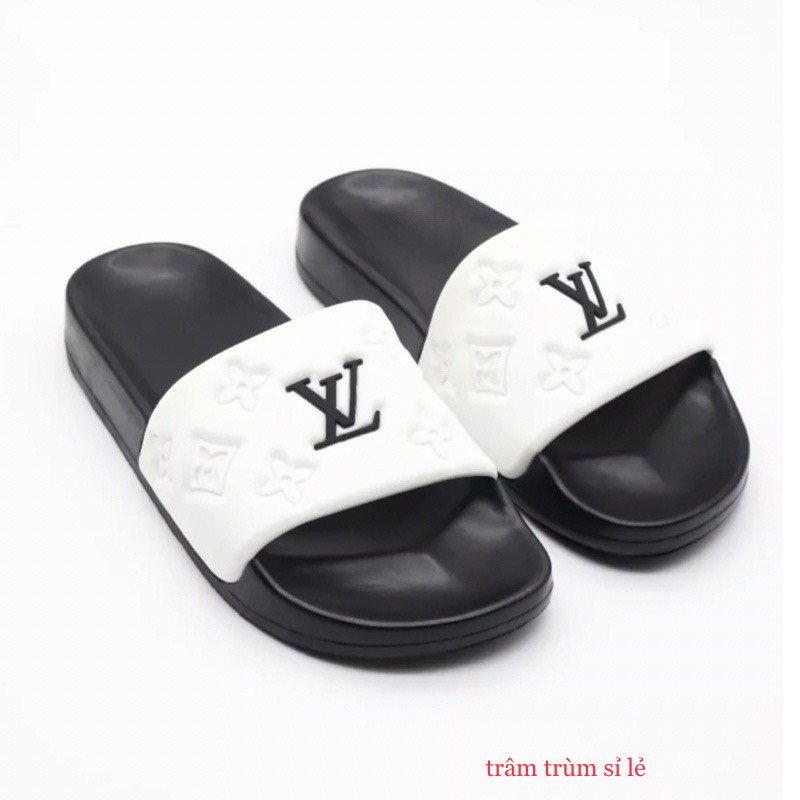 Dép Nam Quai Ngang LV Logo Dập Nổi - Dép LV Nam Đế PU Chống Trơn Trượt Hottrend 2026
